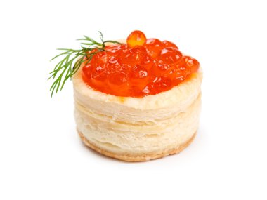 Kırmızı havyarlı tart