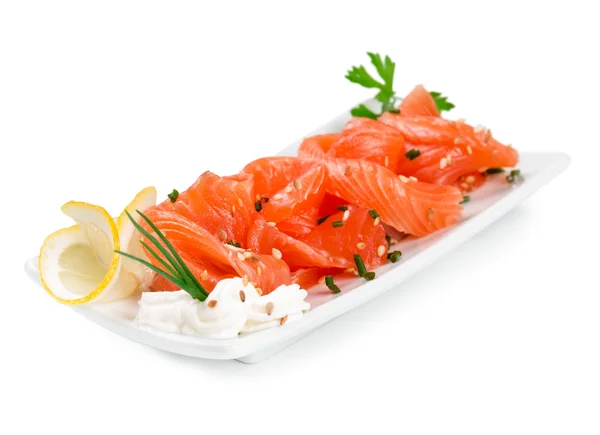 Gesneden zalm — Stockfoto