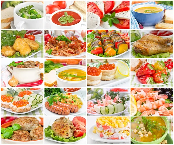 Collage of various tasty and wholesome food