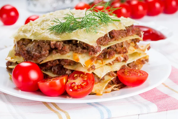 Lasagne con pomodorini — Foto Stock