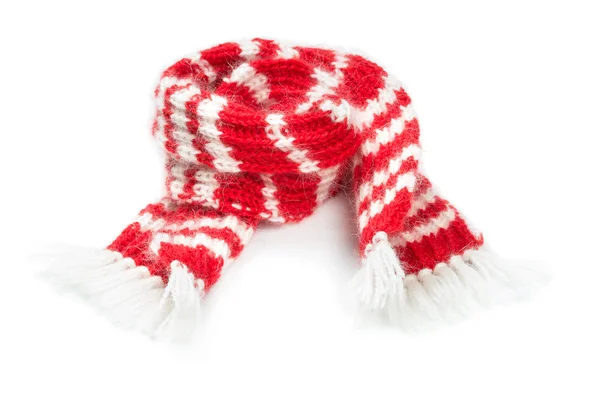 Fluffy woolen scarf isolated on white background — Stock Photo, Image