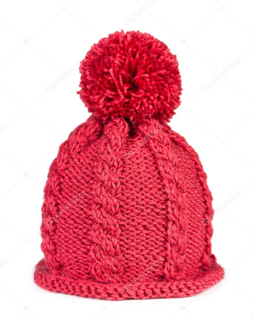 Knitted hat isolated on white background