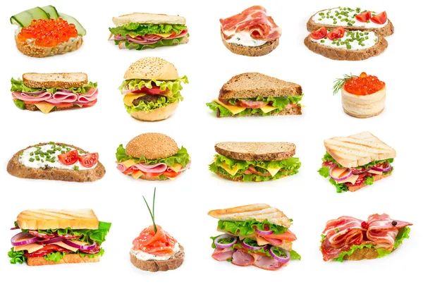 Collage of sandwiches — Stock Photo, Image