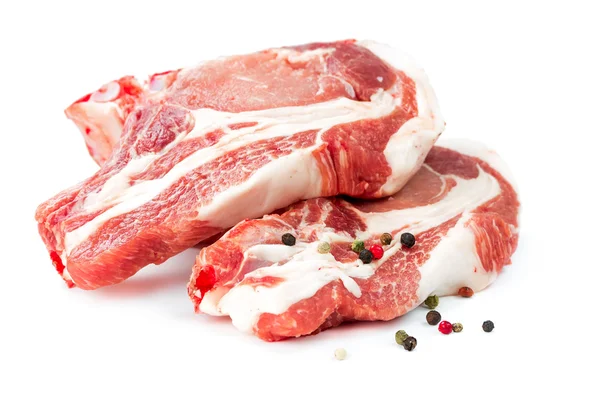 Rohes Schweinefleisch und Pfeffer — Stockfoto