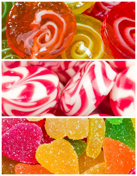 Collage aus Süßigkeiten — Stockfoto