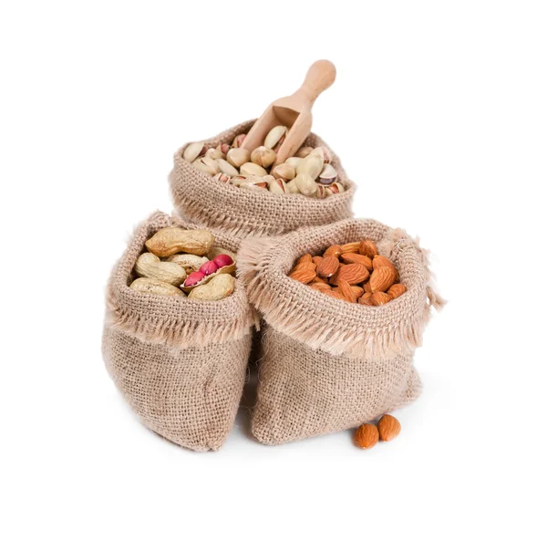 Bags with nuts — Stock Photo, Image