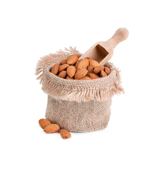 Bag with almonds — Stock Photo, Image