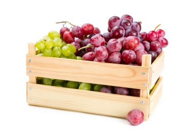 ahşap kutu kırmızı üzüm ile 