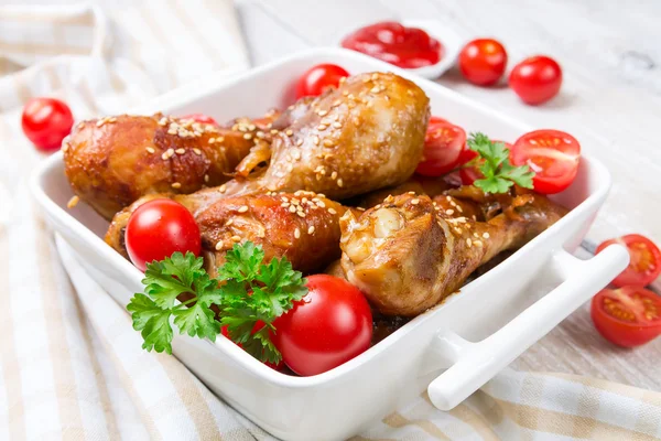 Fried chicken legs — Stock Photo, Image