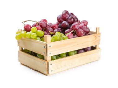üzüm ile ahşap kutu  