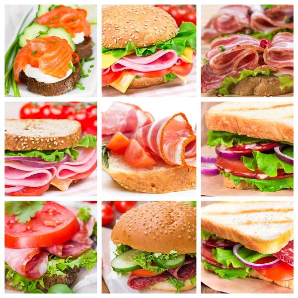 Conjunto de sándwiches — Foto de Stock