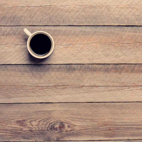 Coffee Mug on a Wooden Tabletop