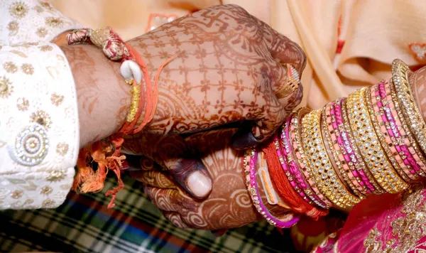 Bride Groom Playing North Indian Wedding Marriage Ceremony 게임을 수있다 — 스톡 사진