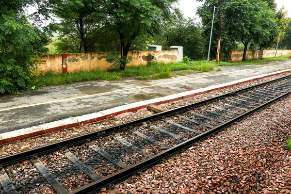 Passenger Platform Railway Station Small Suburban Station Railway Line — Stockfoto