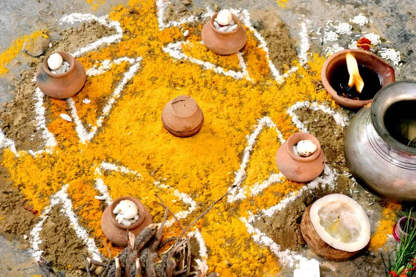 Индуистские Ритуалы Свадебной Хаван Фере Индии — стоковое фото