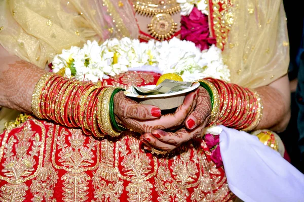 Haldi Wedding Ritual Beginning Sacred Indian Wedding Ritual India — Stock Photo, Image