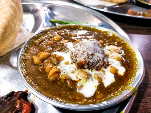 Chole Bhature Piccante Chick Peas Curry Noto Anche Come Chole — Foto Stock