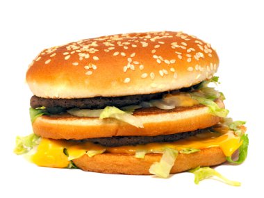 Isolated photo of a real hamburger