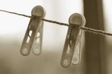 keten clothespins fotoğrafı yakın çekim