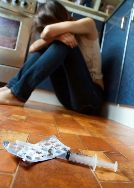 The conceptual image on the subject of drug addiction Stock Photo
