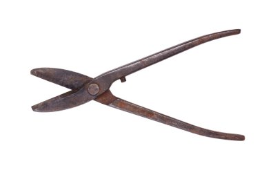 makas için metal kesme, üzerinde beyaz izole.