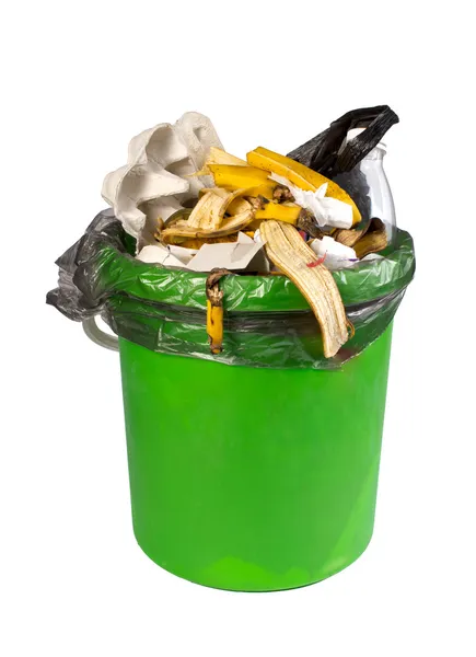 Garbage can, isolated on the white Stock Image