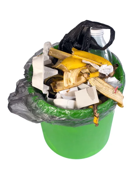 plastik çöp tenekesine atık gıda
