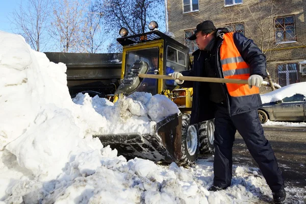 Pulire la neve — Foto Stock