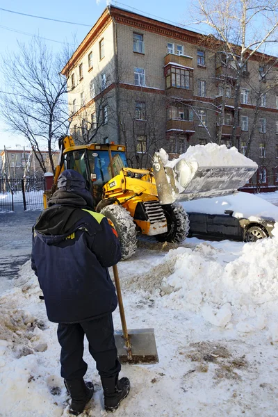 Pulire la neve — Foto Stock