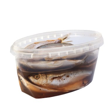 plastik bir kutu içinde tuzlu çaça