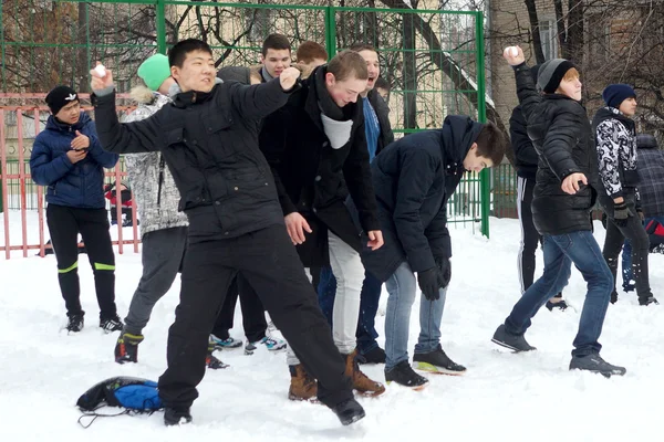 雪球战斗 — 图库照片