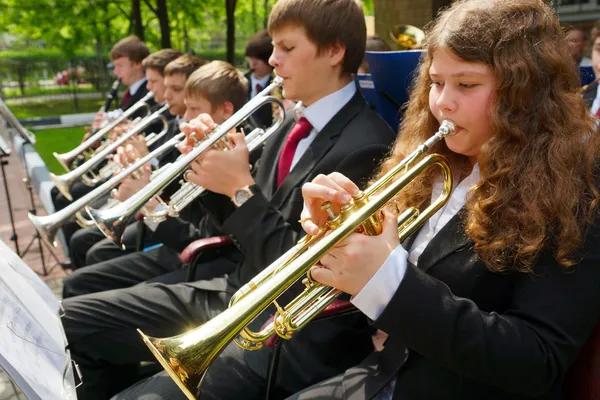 Kinder brassband — Stockfoto