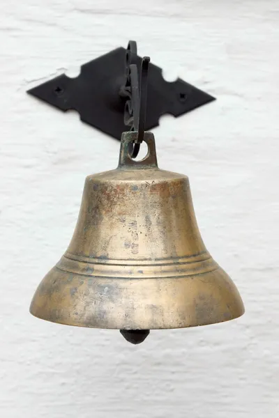 Ancient metal hand bell — Stock Photo, Image