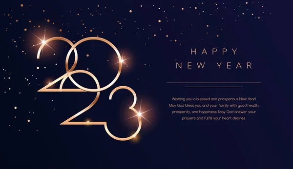 Luxury 2023 Happy New Year Background Golden Design Christmas New — Stock Vector