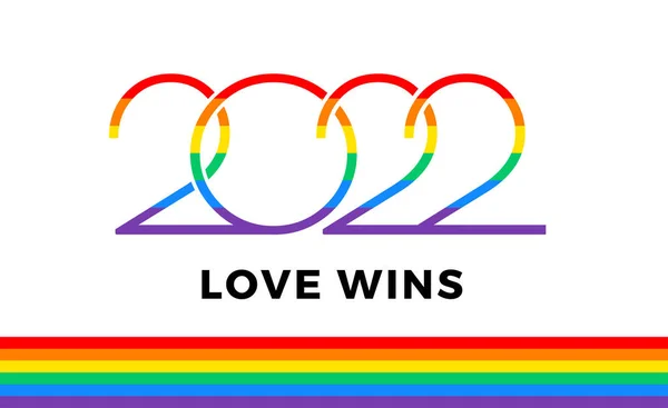 Pride Month 2022 Love Wins Rainbow Icon Vector Illustration – stockvektor