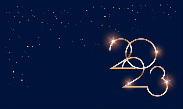 Роскошь 2023 Новым Годом Открытки Рождеством Золотой Блеск 2023 Буквы — стоковый вектор