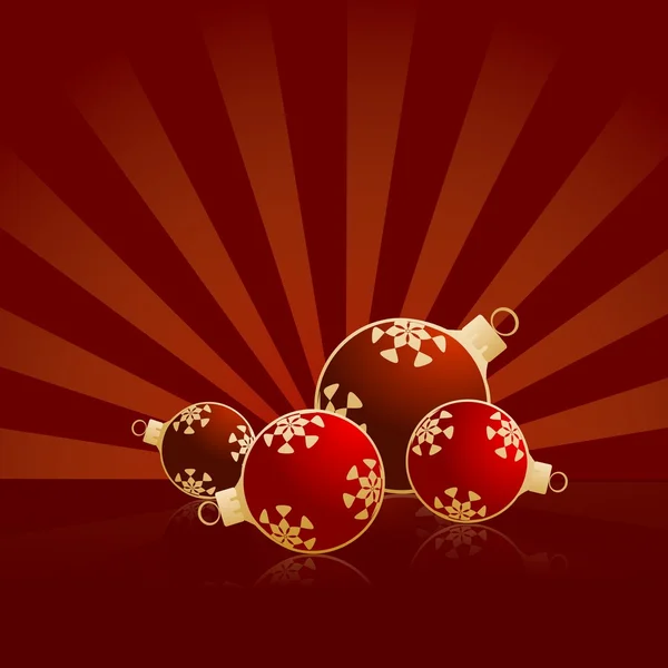 Four red christmas balls — Stock Photo, Image