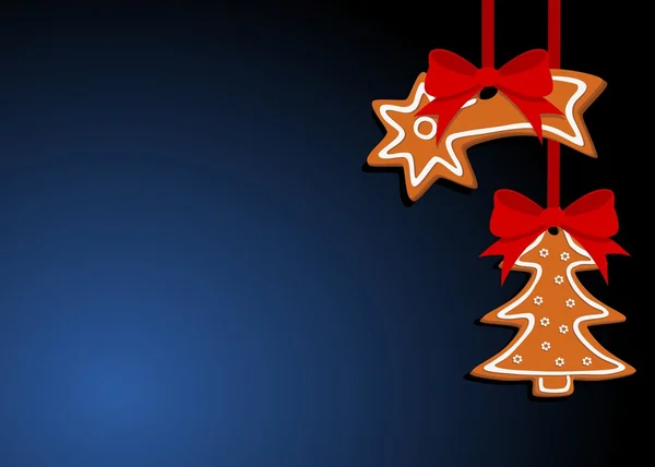 Weihnachten einfachen Hintergrund mit Lebkuchen — Stockvektor
