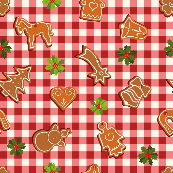 Seamless pattern with gingerbread — Stock Vector