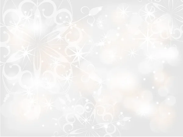 Fondo ornamental de Navidad con copos de nieve abstractos — Vector de stock
