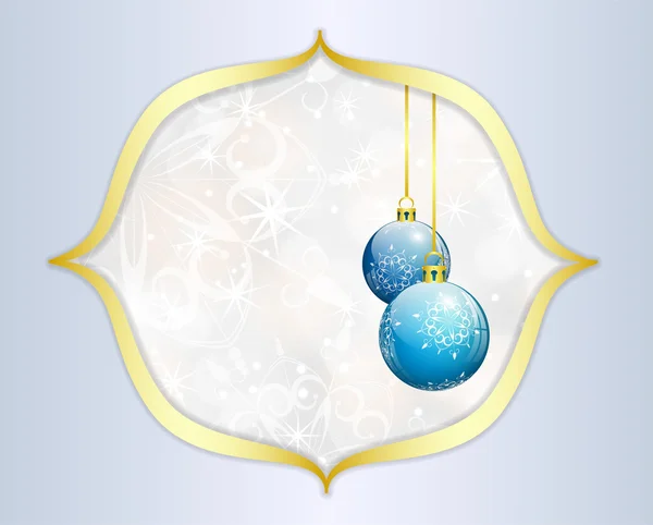 Рождество фон с голубыми шариками — стоковый вектор