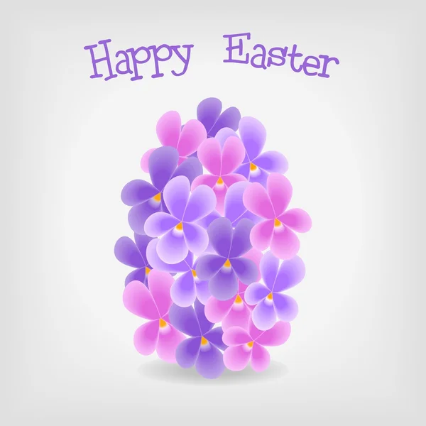 Abstract easter egg from violet flowers — Stock Photo, Image