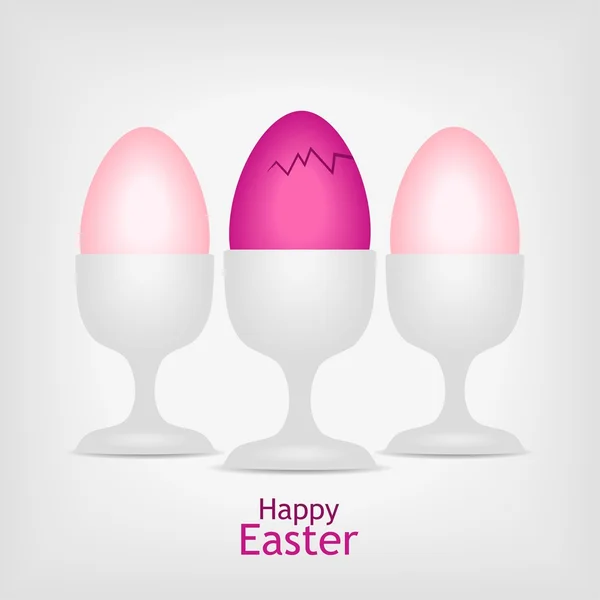 Three pink easter eggs illustration — Stockfoto