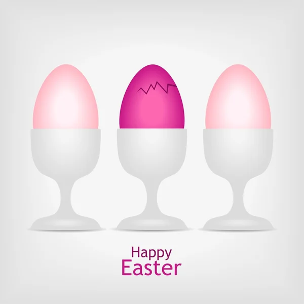 Three pink easter eggs illustration — Stockfoto