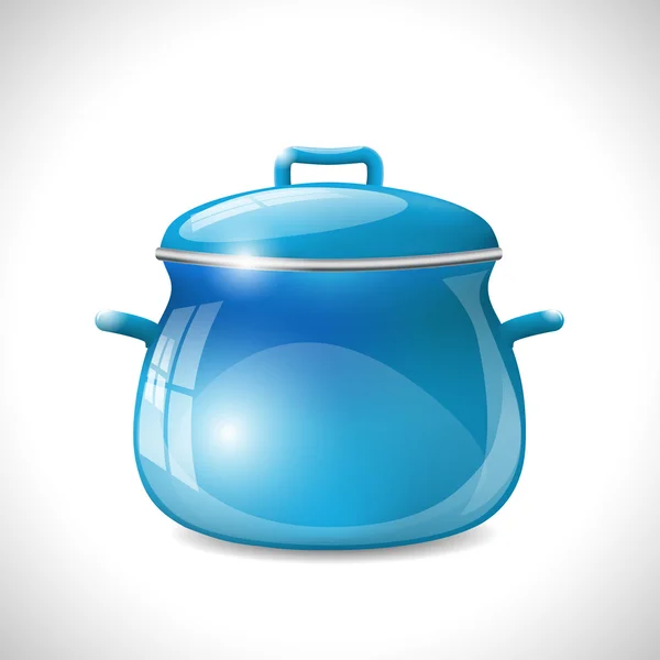 Blå köket potten — Stock vektor