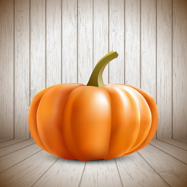 Calabaza sobre fondo de madera — Vector de stock