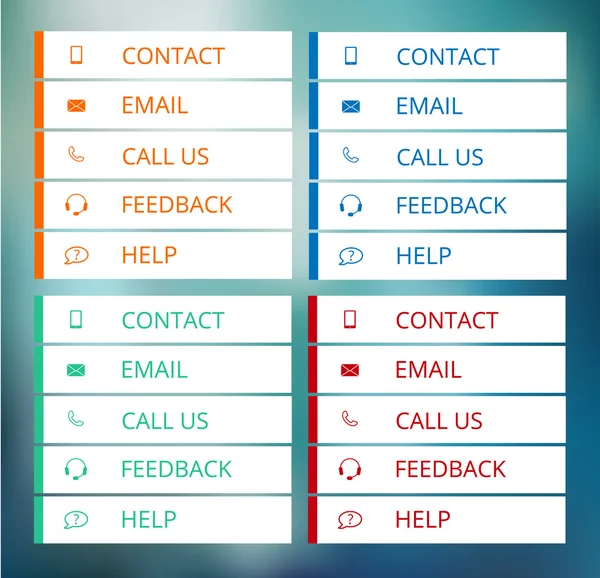 Botões de contato em estilo plano — Vetor de Stock