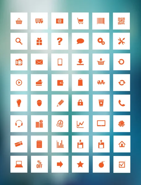 Orange ikoner för eshop, lämplig för platt design — Stock vektor