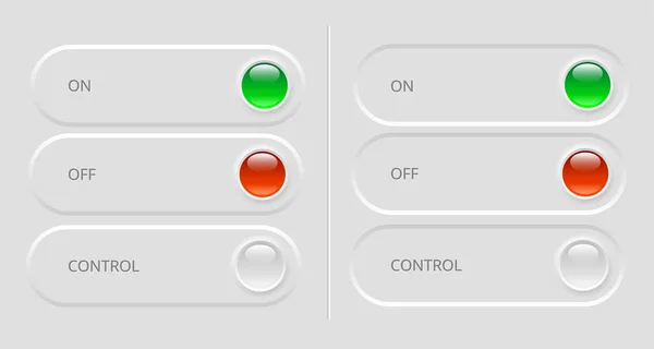 Botones de interruptor con controles — Vector de stock