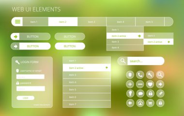 web ui elements suitable for flat design clipart